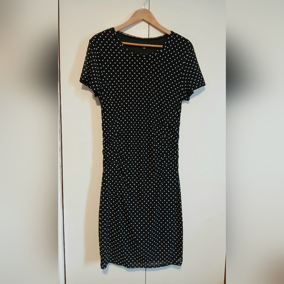 le chateau Dresses & Skirts - Le Château Polka Dot Ruched Wiggle Dress XL Black White Pin Up Rockabilly